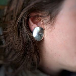 Jondell Spain Sterling Silver Concave Earrings